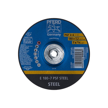 7 X 1/4 Grinding Wheel, 5/8-11 Thd. - PSF STEEL - Type 27